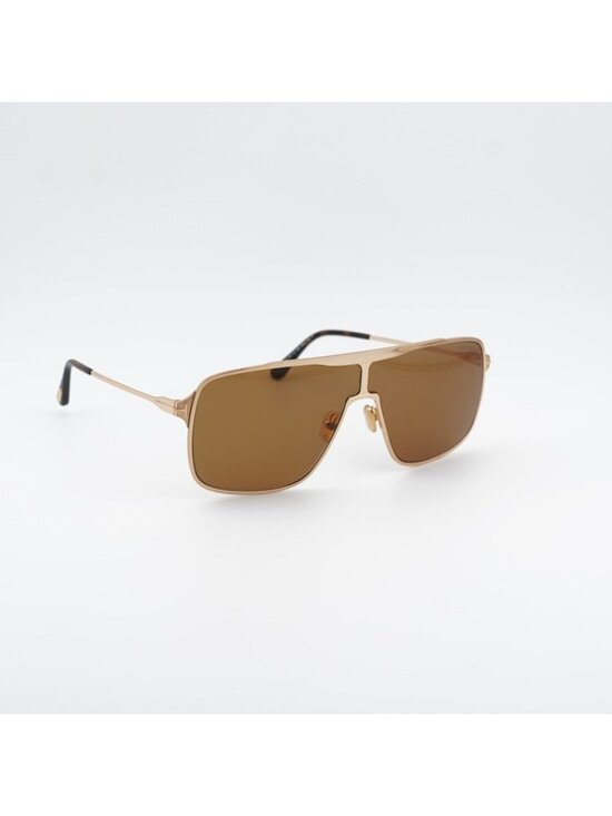 Tom Ford Zappa FT1173 30E Sunglasses Gold Shield Frame, Brown Lenses main image 4